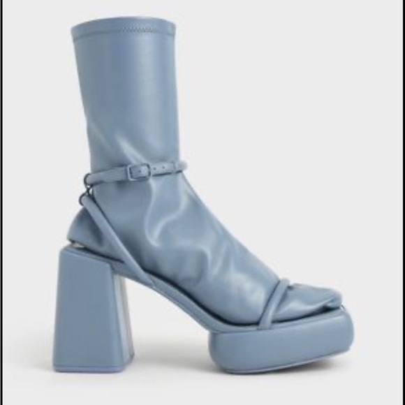 Lucile Platform Calf Boots - Blue EU 37/ US 7 - Picture 2 of 10